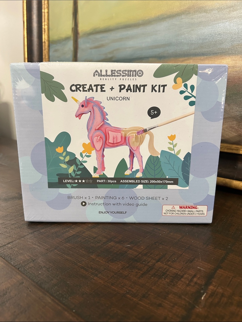 Create + Paint Kit Unicorn - Reality Puzzle.  30 pieces.  New unopened